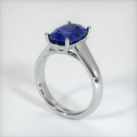 2.56 Ct. Blue Sapphire Ring, 10K White Gold 2