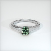 0.90 Ct. Green Sapphire Ring, 10K White Gold 1