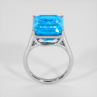 14.44 Ct. Blue Topaz Ring, 14K White Gold 3