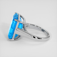 14.44 Ct. Blue Topaz Ring, 14K White Gold 4