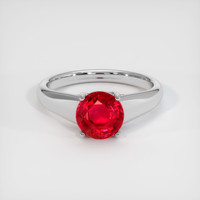 2.01 Ct. Ruby Ring, 14K White Gold 1