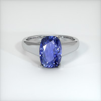 2.56 Ct. Blue Sapphire Ring, 18K White Gold 1