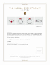 Ruby Ring 2.01 Ct., 18K White Gold Appraisal