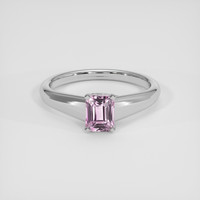 1.08 Ct. Pink Sapphire Ring, 18K White Gold 1