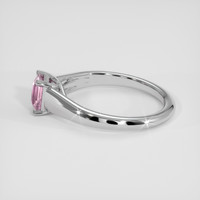 1.08 Ct. Pink Sapphire Ring, 18K White Gold 4
