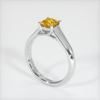 1.12 Ct. Orangish Yellow Sapphire Ring, 18K White Gold 2