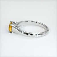 1.12 Ct. Orangish Yellow Sapphire Ring, 18K White Gold 4
