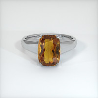 2.90 Ct. Orangish Brown Sapphire Ring, 18K White Gold 1
