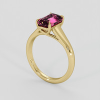 2.69 Ct. Purplish Pink Rhodolite Garnet Ring, 10K Yellow Gold 2