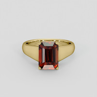 4.04 Ct. Reddish Orange Spessartite Garnet Ring, 14K Yellow Gold 1