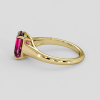 2.69 Ct. Purplish Pink Rhodolite Garnet Ring, 14K Yellow Gold 4