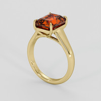 4.42 Ct. Orange Hessonite Garnet Ring, 14K Yellow Gold 2