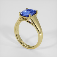 3.62 Ct. Blue Sapphire Ring, 18K Yellow Gold 2