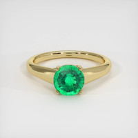 1.08 Ct. Emerald Ring, 18K Yellow Gold 1