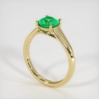 1.08 Ct. Emerald Ring, 18K Yellow Gold 2