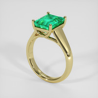 3.19 Ct. Emerald Ring, 18K Yellow Gold 2