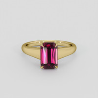 2.69 Ct. Purplish Pink Rhodolite Garnet Ring, 18K Yellow Gold 1