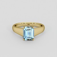 2.07 Ct. Greyish Blue Sapphire Ring, 18K Yellow Gold 1