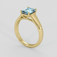 2.07 Ct. Greyish Blue Sapphire Ring, 18K Yellow Gold 2
