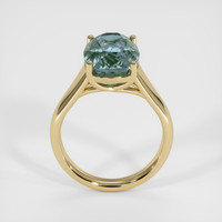 7.47 Ct. Bluish Green Sapphire Ring, 18K Yellow Gold 3