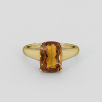 2.90 Ct. Orangish Brown Sapphire Ring, 18K Yellow Gold 1