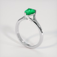 0.98 Ct. Emerald Ring, Platinum 950 2