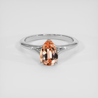 1.76 Ct. Orangish Pink Imperial Topaz Ring, Platinum 950 1