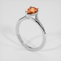 1.76 Ct. Orangish Pink Imperial Topaz Ring, Platinum 950 2