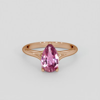 2.05 Ct. Pink Sapphire Ring, 18K Rose Gold 1