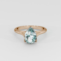 2.20 Ct. Green Sapphire Ring, 18K Rose Gold 1