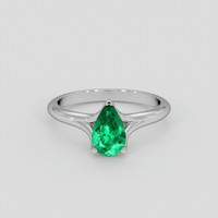 0.82 Ct. Emerald Ring, Silver 1