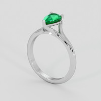 0.82 Ct. Emerald Ring, Silver 2