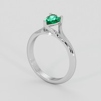 0.35 Ct. Emerald Ring, Silver 2