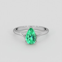 1.13 Ct. Emerald Ring, Silver 1