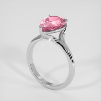 2.62 Ct. Pink Tourmaline Ring, Silver 2