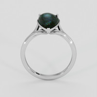 2.14 Ct. Multi Color Black Opal (Dark Opal) Ring, Silver 3