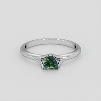 0.61 Ct. Bluish Green Sapphire Ring, Silver 1
