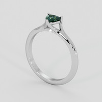 0.61 Ct. Bluish Green Sapphire Ring, Silver 2