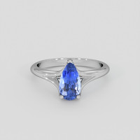 1.52 Ct. Blue Sapphire Ring, Silver 1