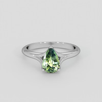 1.16 Ct. Bluish Green Sapphire Ring, 10K White Gold 1