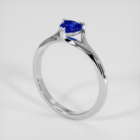 0.70 Ct. Blue Sapphire Ring, 14K White Gold 2