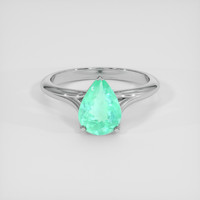 1.50 Ct. Bluish Green Paraiba Tourmaline Ring, 14K White Gold 1