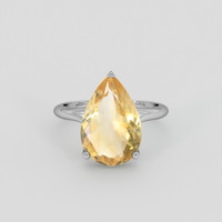 4.60 Ct. Yellow Citrine Ring, 14K White Gold 1