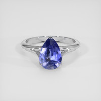 2.54 Ct. Purplish Blue Sapphire Ring, 14K White Gold 1