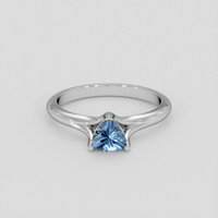 0.50 Ct. Blue Sapphire Ring, 14K White Gold 1