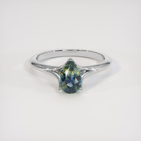 1.10 Ct. Bi Color Sapphire Ring, 14K White Gold 1