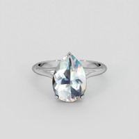 2.73 Ct. Rainbow Moonstone Ring, 18K White Gold 1