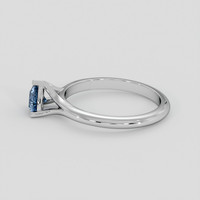 0.50 Ct. Blue Sapphire Ring, 18K White Gold 4