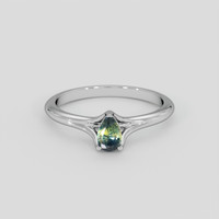 0.44 Ct. Bi Color Sapphire Ring, 18K White Gold 1