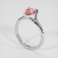 1.48 Ct. Peach Sapphire Ring, 18K White Gold 2